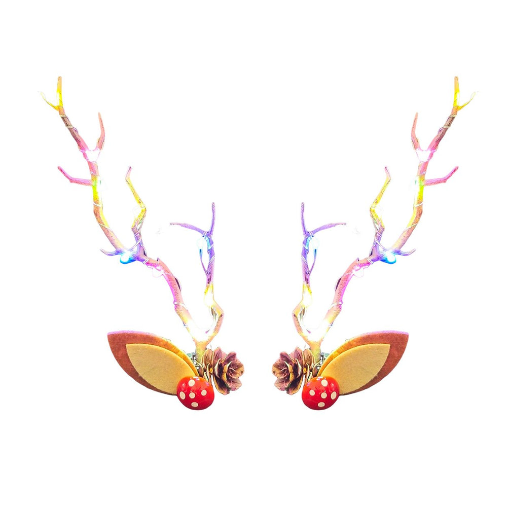 1 Pair Hair Pins LED Light Antler Decor Luminous Hair Clips Lightweight Easy to Wear Hairpins Christmas Hair Accessories Image 2