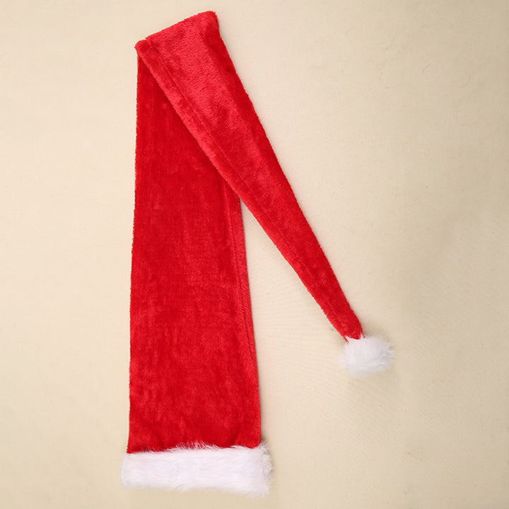 Christmas Santa Hat Ultra Long Plush Ball Decor Thick Keep Warm Anti-slip Red Festive Year Party Cosplay Photo Porp Image 10