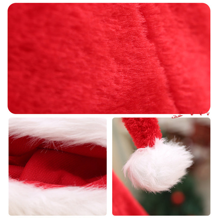 Christmas Santa Hat Ultra Long Plush Ball Decor Thick Keep Warm Anti-slip Red Festive Year Party Cosplay Photo Porp Image 12