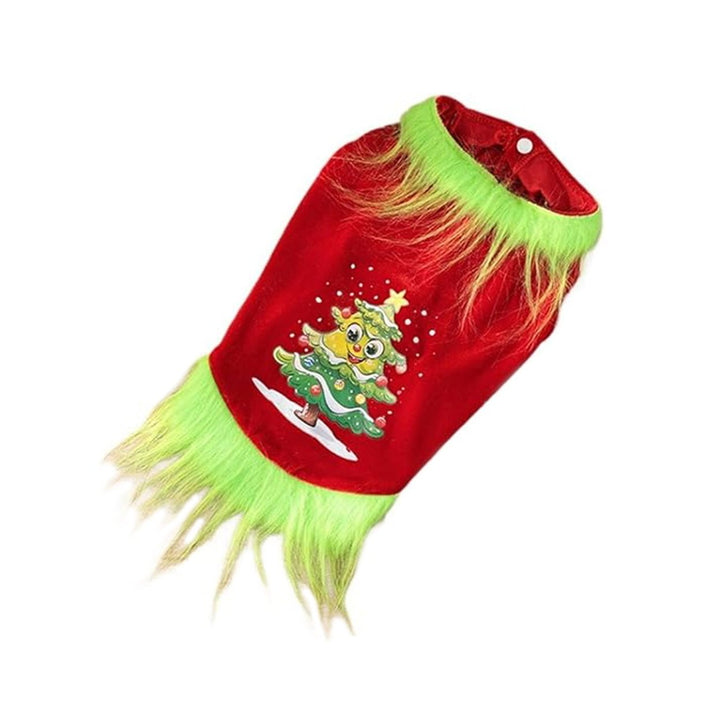 Christmas Dog Clothes for Dogs Cats Pet Dress-up As A Green Character Outfit Holiday Cosplay Party Costume for Photos Image 1