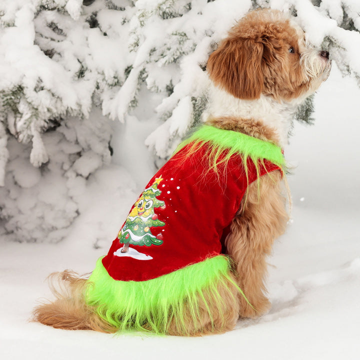 Christmas Dog Clothes for Dogs Cats Pet Dress-up As A Green Character Outfit Holiday Cosplay Party Costume for Photos Image 9