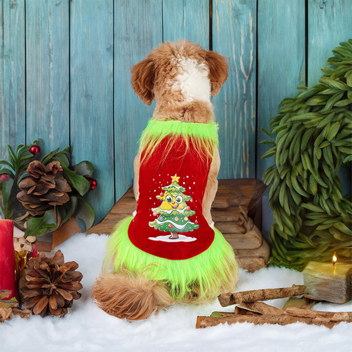 Christmas Dog Clothes for Dogs Cats Pet Dress-up As A Green Character Outfit Holiday Cosplay Party Costume for Photos Image 11