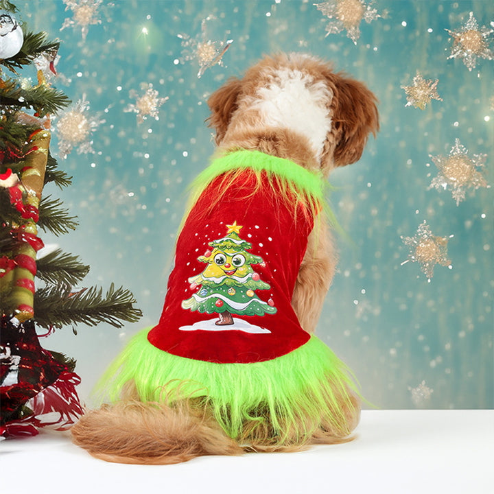 Christmas Dog Clothes for Dogs Cats Pet Dress-up As A Green Character Outfit Holiday Cosplay Party Costume for Photos Image 12