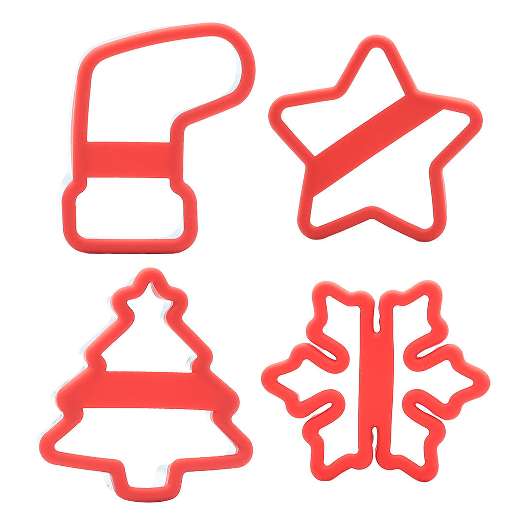 1/4Pcs Christmas Cookie Cutter Set Stainless Steel Snowflake Star Sock Tree Shapes Kitchen Baking Tools for Biscuit Image 6