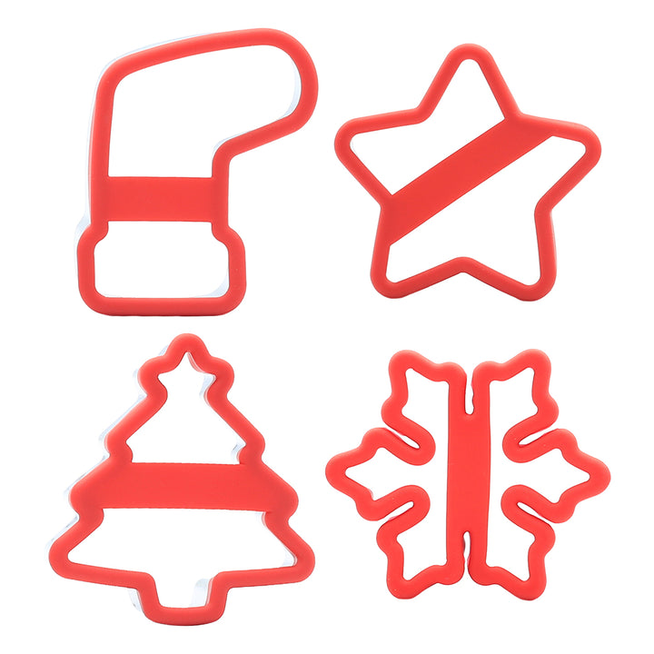 1/4Pcs Christmas Cookie Cutter Set Stainless Steel Snowflake Star Sock Tree Shapes Kitchen Baking Tools for Biscuit Image 6