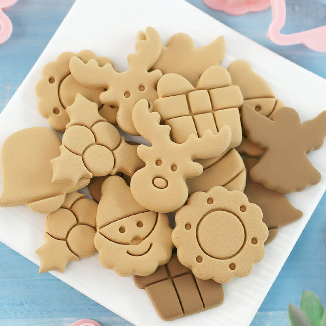 8Pcs Christmas Cookie Cutter Set 3D Mini Stamps for Baking DIY Press Molds Tree Snowflake Sugar Cookies Molds Food-Grade Image 8