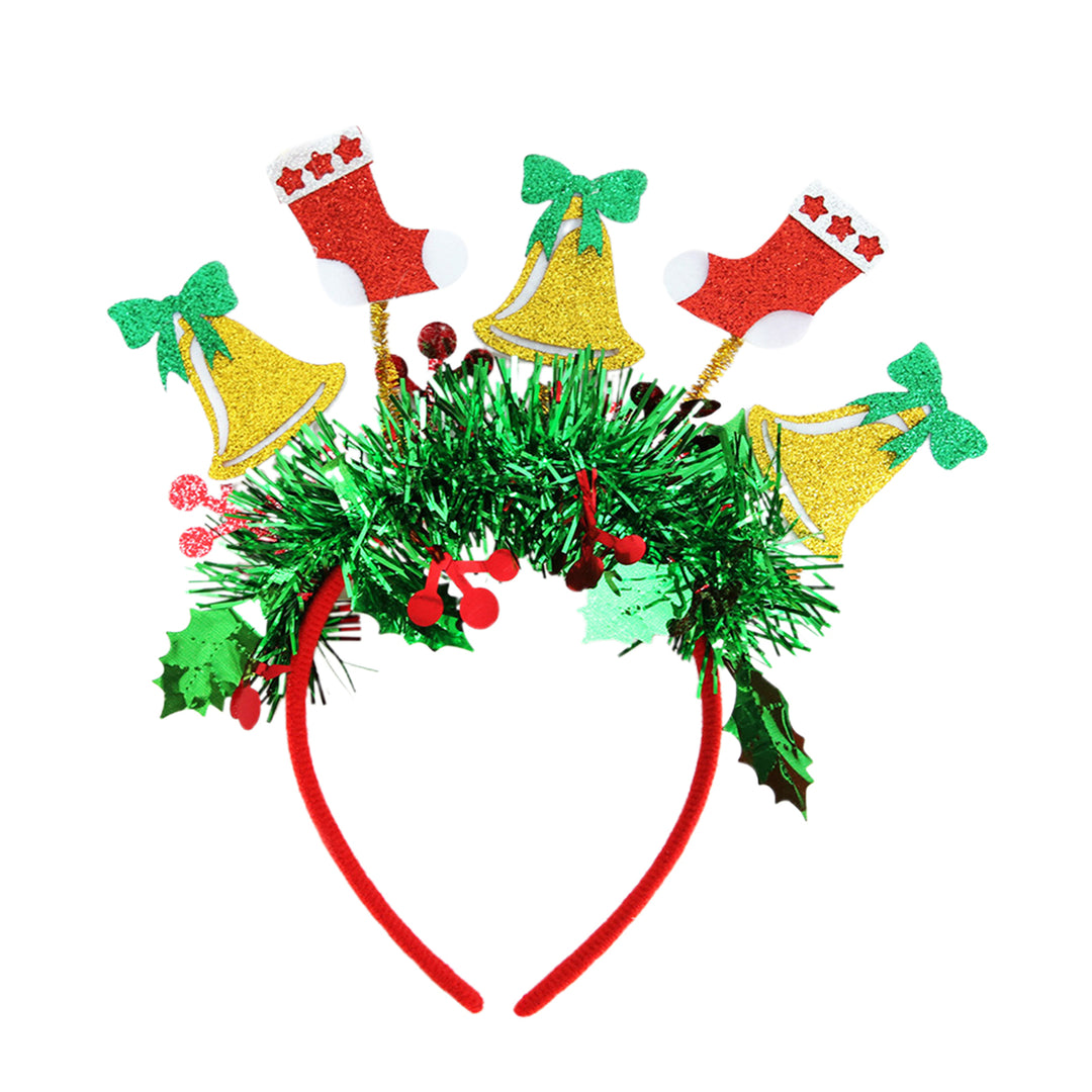 Christmas Headband Festive Make-Up Hair Hoop Cartoon Snowmen Reindeer Santa Hats Headband for Photography Christmas Image 2