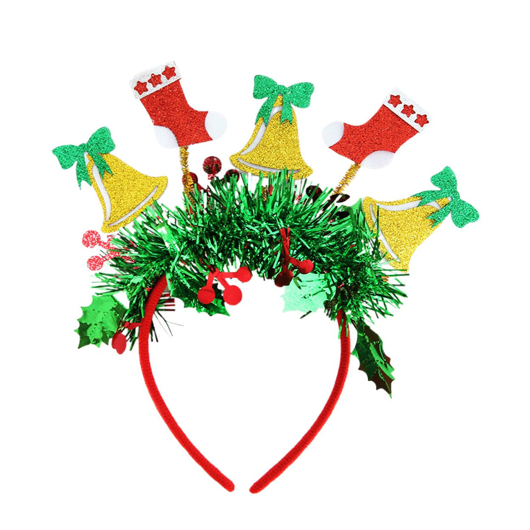 Christmas Headband Festive Make-Up Hair Hoop Cartoon Snowmen Reindeer Santa Hats Headband for Photography Christmas Image 1