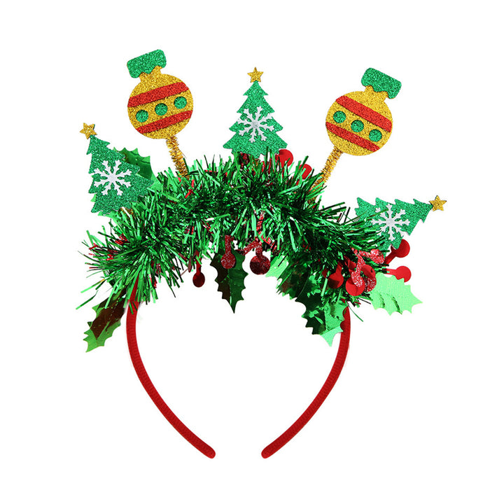 Christmas Headband Festive Make-Up Hair Hoop Cartoon Snowmen Reindeer Santa Hats Headband for Photography Christmas Image 4