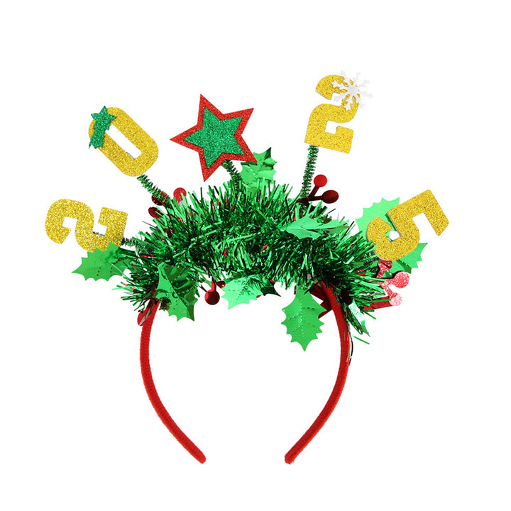 Christmas Headband Festive Make-Up Hair Hoop Cartoon Snowmen Reindeer Santa Hats Headband for Photography Christmas Image 6