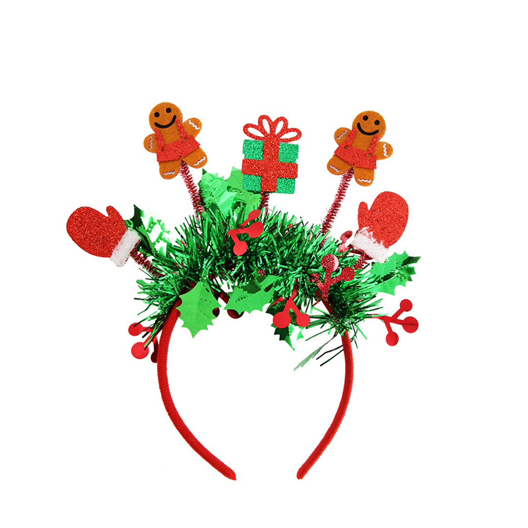 Christmas Headband Festive Make-Up Hair Hoop Cartoon Snowmen Reindeer Santa Hats Headband for Photography Christmas Image 7