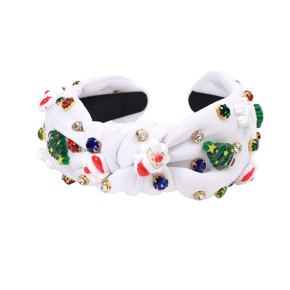 Christmas Headband Women Headband with Mini Christmas Tree Rhinestones Lightweight Festive Headband Hair Accessory for Image 2