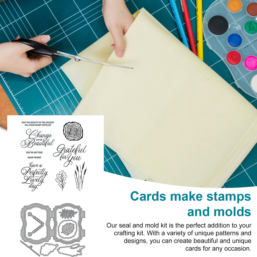 Stamps And Dies Set for Card Making Reusable Stamps Dies Multipurpose Scrapbooking Templates for DIY Birthdays Holidays Image 2