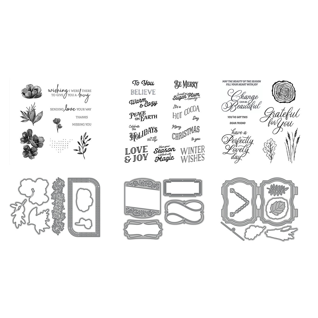 Stamps And Dies Set for Card Making Reusable Stamps Dies Multipurpose Scrapbooking Templates for DIY Birthdays Holidays Image 11