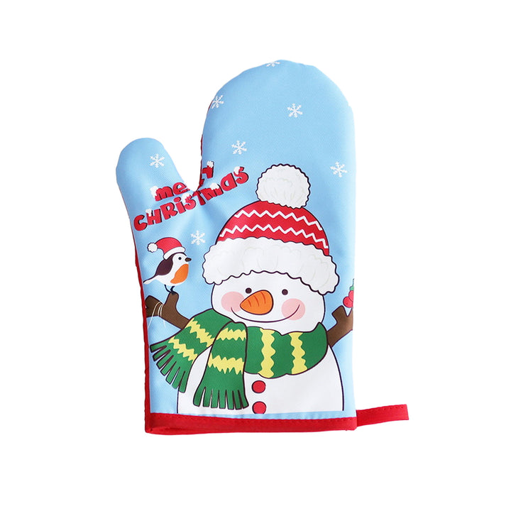 Christmas Insulated Gloves Thermal Baking Oven Mitts Hanging Loop Design Heat Resistant Kitchen Gloves for Cooking Image 4