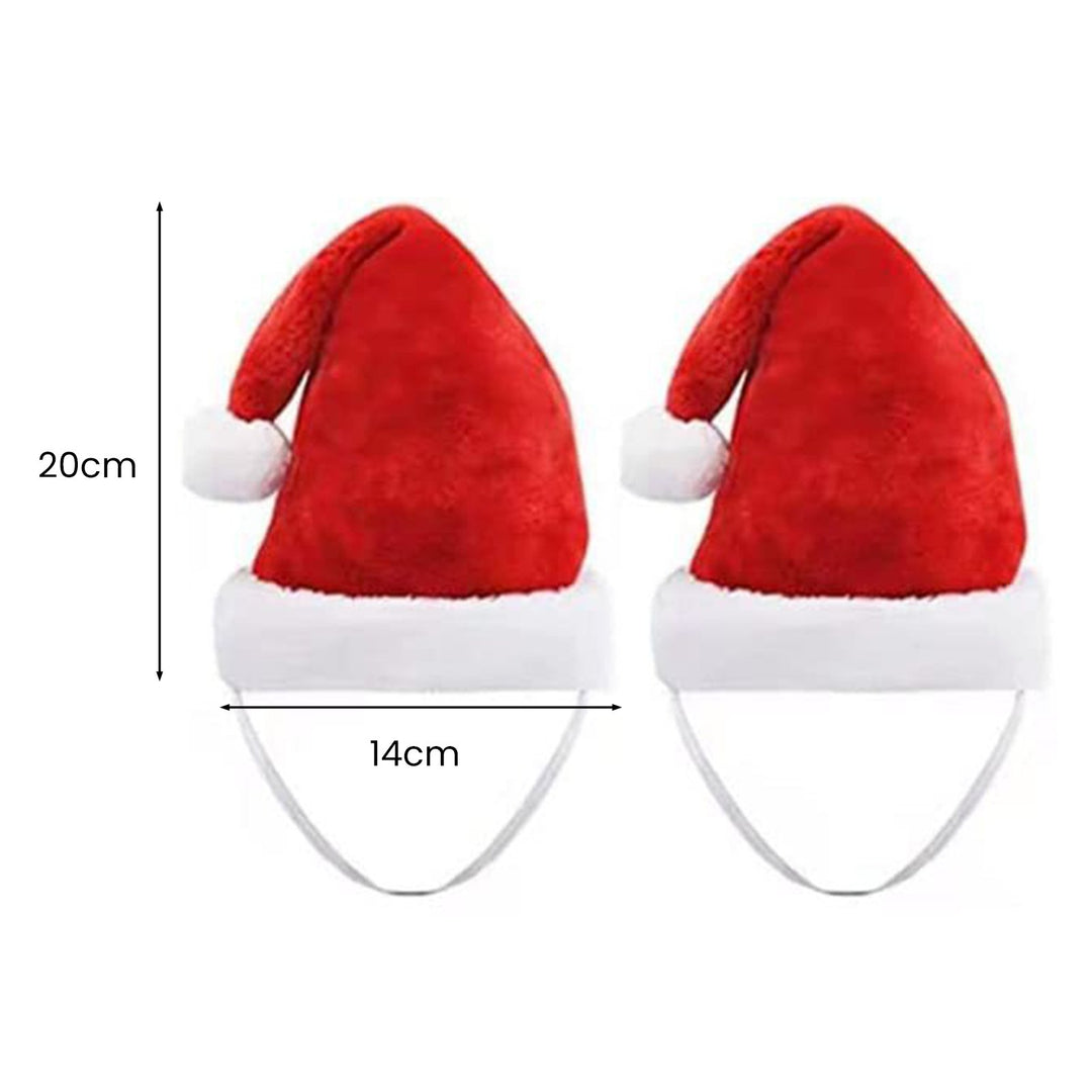 6Pcs Adorable Pet Santa Hat with Elastic Strap Comfortable to Wear Anti-fall Festive Christmas Costume Cats Dogs Pet Image 6