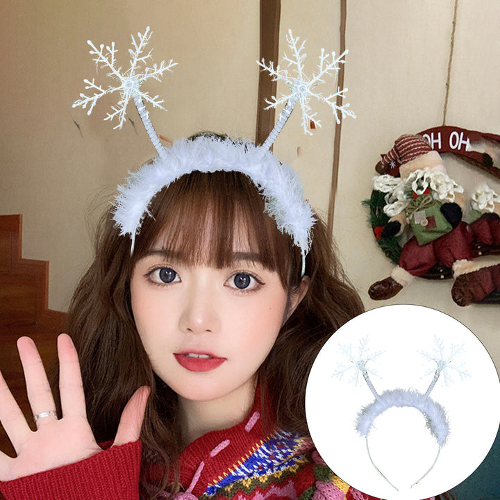 Christmas Snowflake Headband Festive Holiday Hair Hoop for Women Girls Boys Christmas Party Decoration Image 1