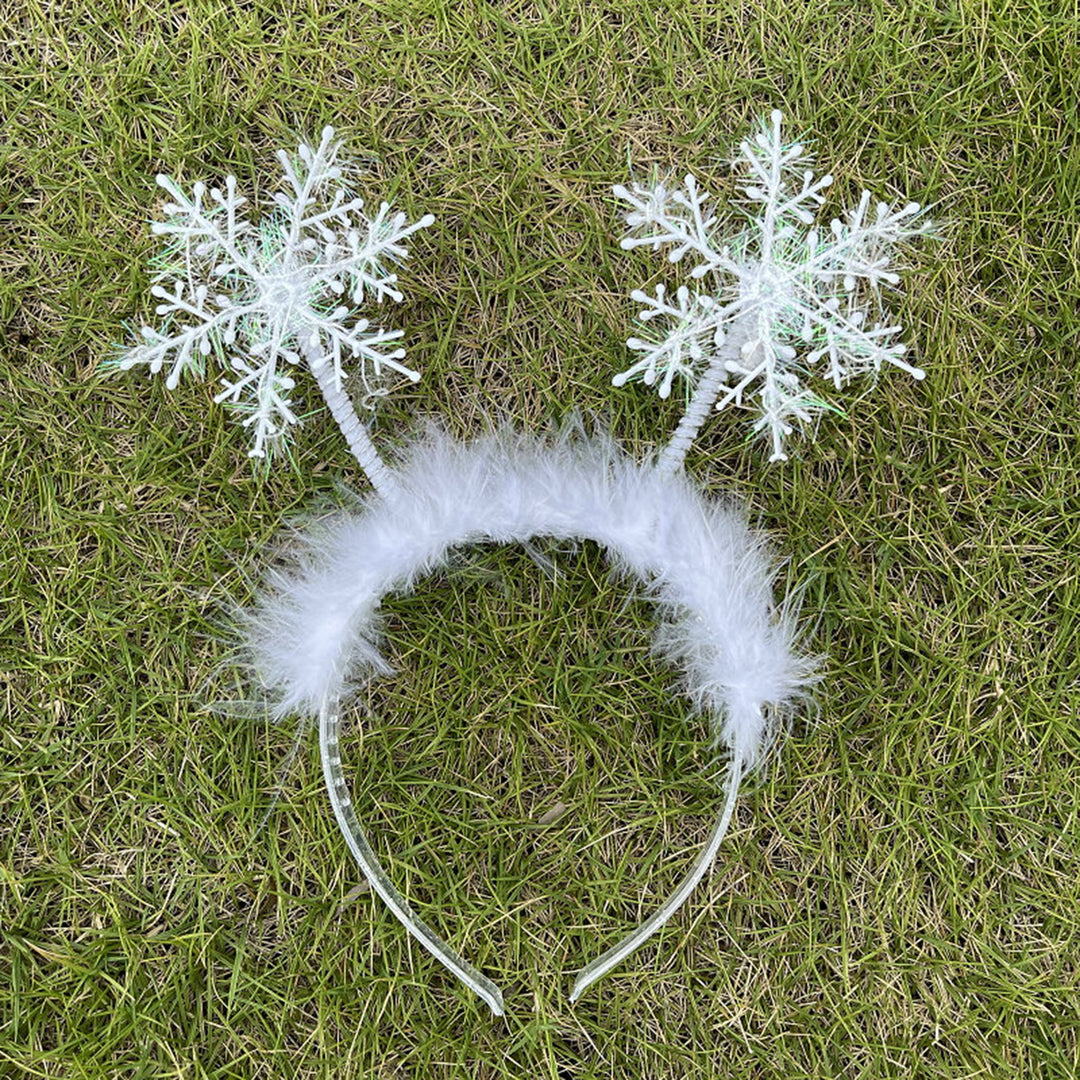 Christmas Snowflake Headband Festive Holiday Hair Hoop for Women Girls Boys Christmas Party Decoration Image 7