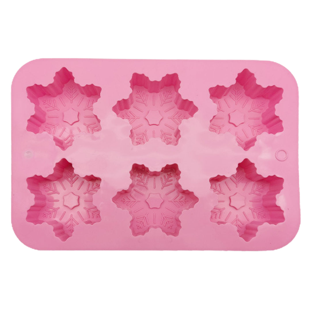 Christmas Snowflake Silicone Mold DIY Soap Chocolate Cake Decoration 6 Small Molds for Christmas Party Image 4