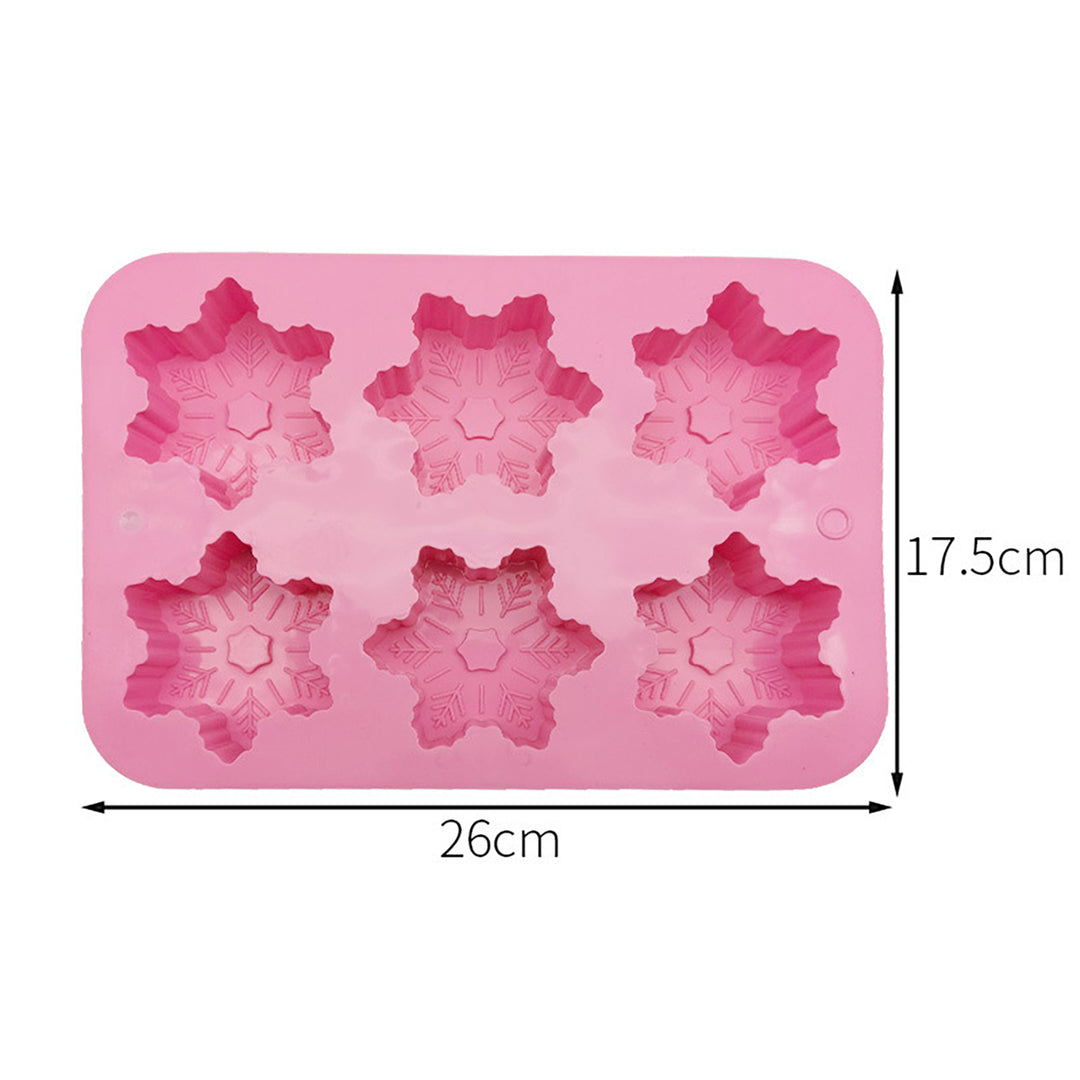 Christmas Snowflake Silicone Mold DIY Soap Chocolate Cake Decoration 6 Small Molds for Christmas Party Image 6