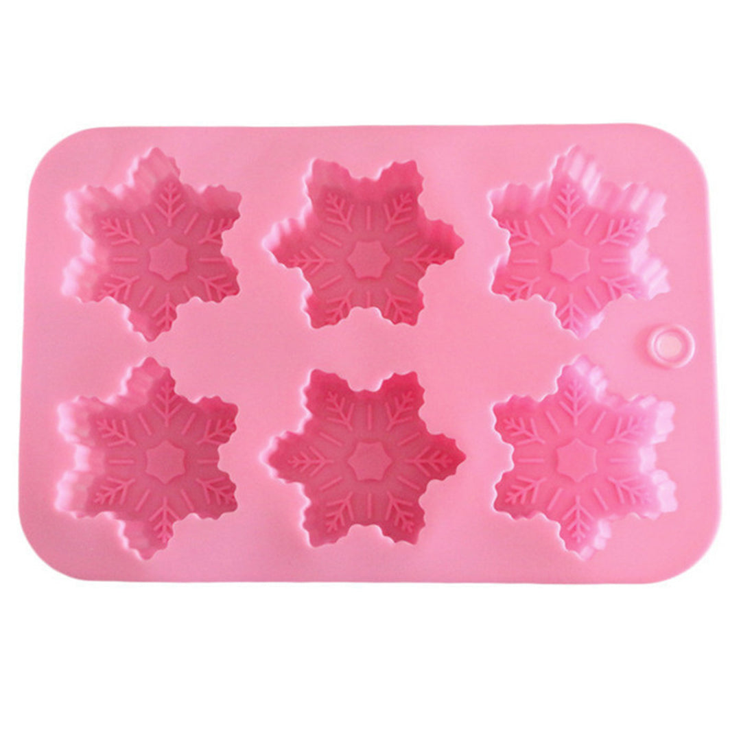 Christmas Snowflake Silicone Mold DIY Soap Chocolate Cake Decoration 6 Small Molds for Christmas Party Image 9