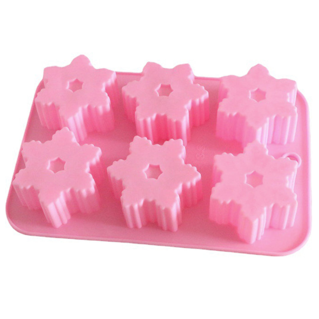 Christmas Snowflake Silicone Mold DIY Soap Chocolate Cake Decoration 6 Small Molds for Christmas Party Image 10