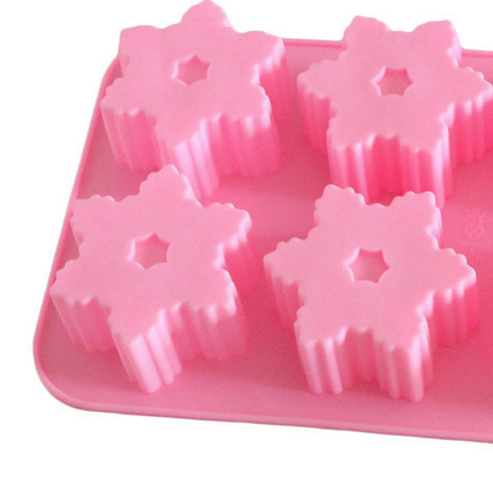 Christmas Snowflake Silicone Mold DIY Soap Chocolate Cake Decoration 6 Small Molds for Christmas Party Image 11