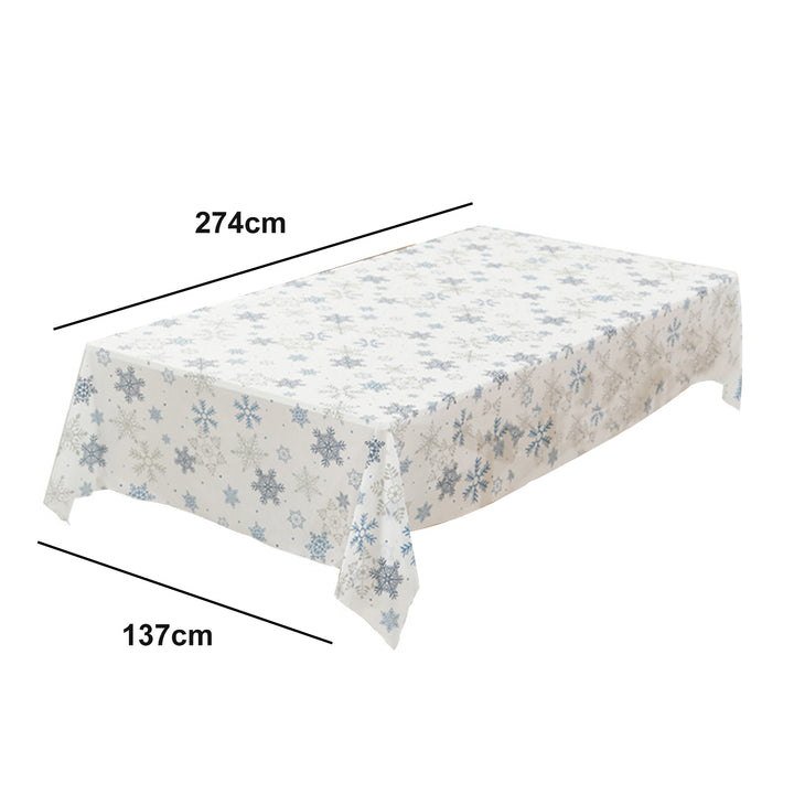 Christmas Tablecloth Disposable Waterproof Snowflake Pattern Table Cover for Festive Holiday Party Decoration Image 6