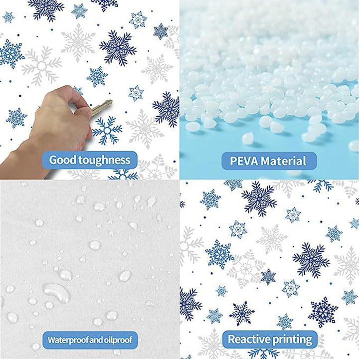 Christmas Tablecloth Disposable Waterproof Snowflake Pattern Table Cover for Festive Holiday Party Decoration Image 8