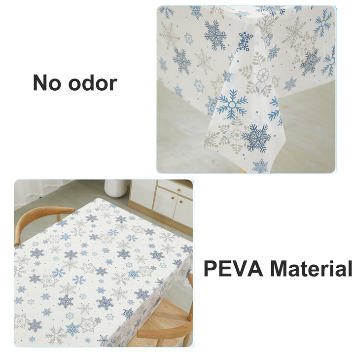 Christmas Tablecloth Disposable Waterproof Snowflake Pattern Table Cover for Festive Holiday Party Decoration Image 11