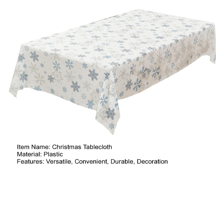 Christmas Tablecloth Disposable Waterproof Snowflake Pattern Table Cover for Festive Holiday Party Decoration Image 12