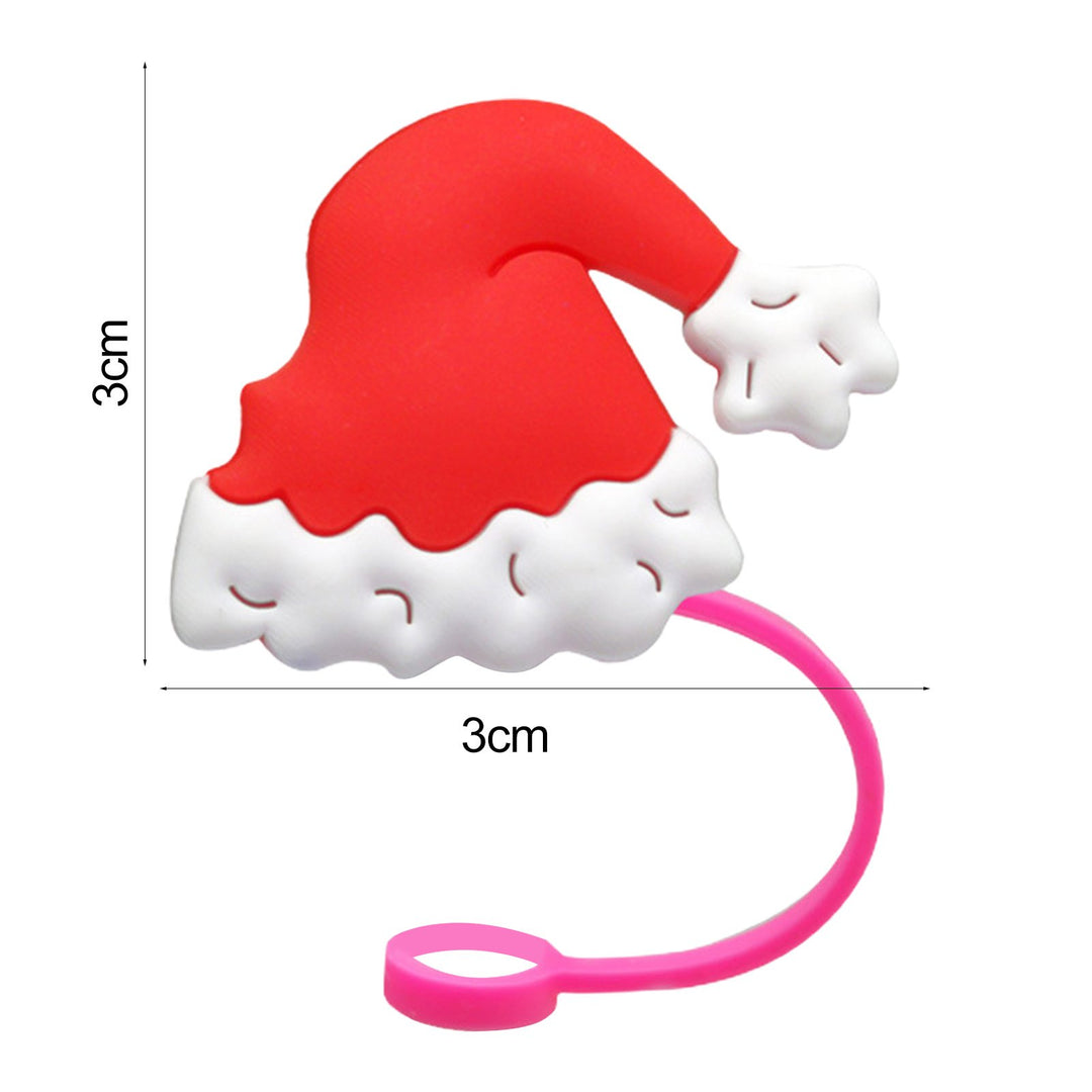 4Pcs Christmas Straw Covers with Handle Creative Shape Unique Design Food Grade Tumbler Straw Toppers Image 6