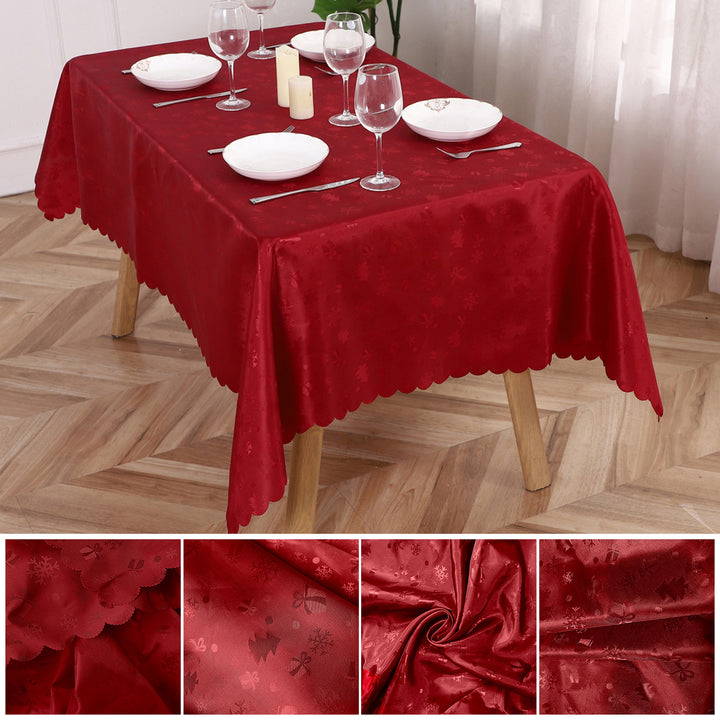 Tablecloth Waterproof Jacquard Table Cover Stain-resistant Table Cloth for Parties Dinner Table Decoration Image 1