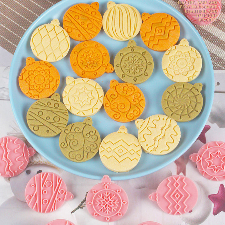 10Pcs/Set Christmas Ball Cookie Cutter Mold Food Grade PP Dishwasher Safe Press DIY 3D Fondant Cookie Maker Mould Image 9