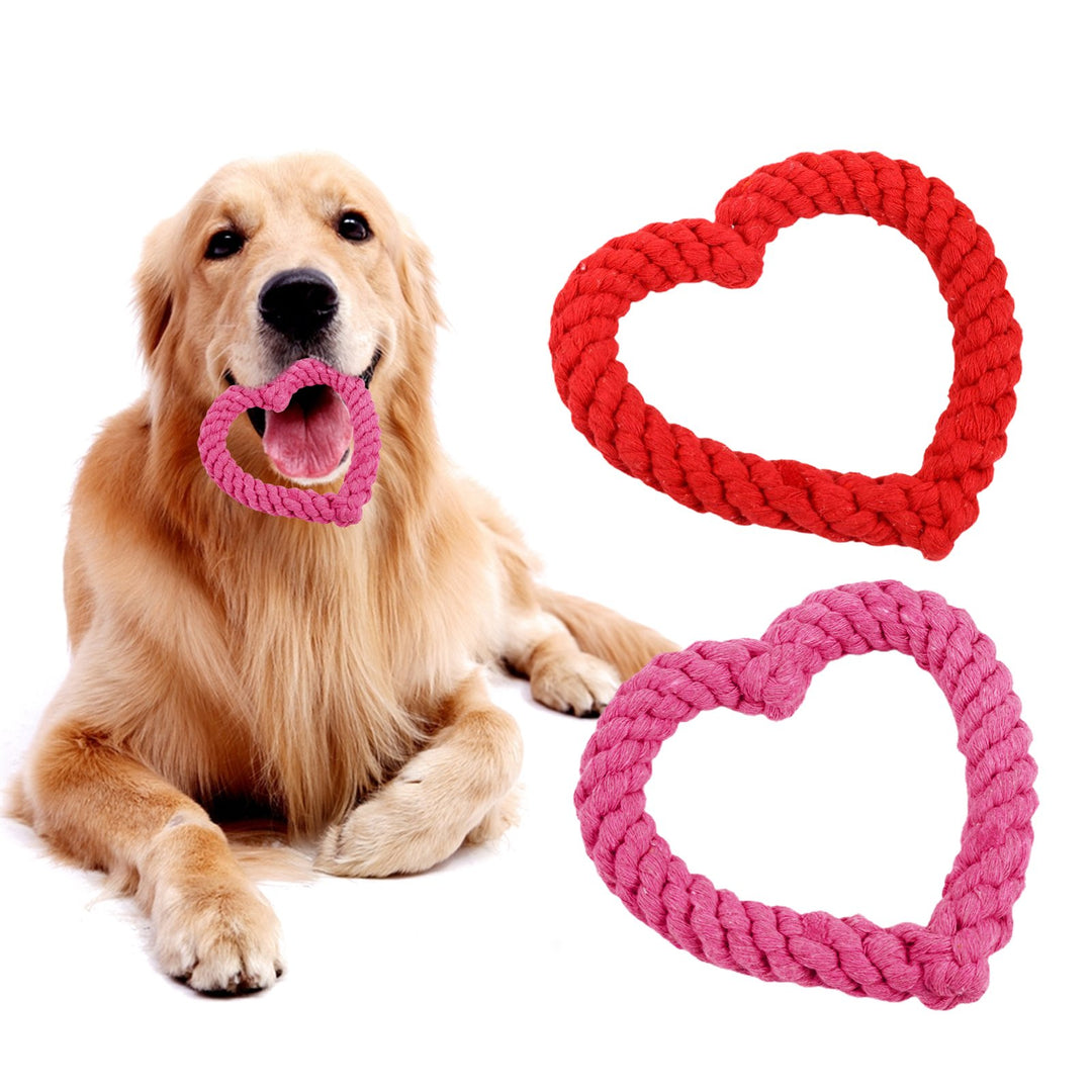 Dog Chew Toy Creative Heart Shaped Pet Chew Toy Bite-resistant Fun Cat Training Teething Toy Pet Supplies Image 1