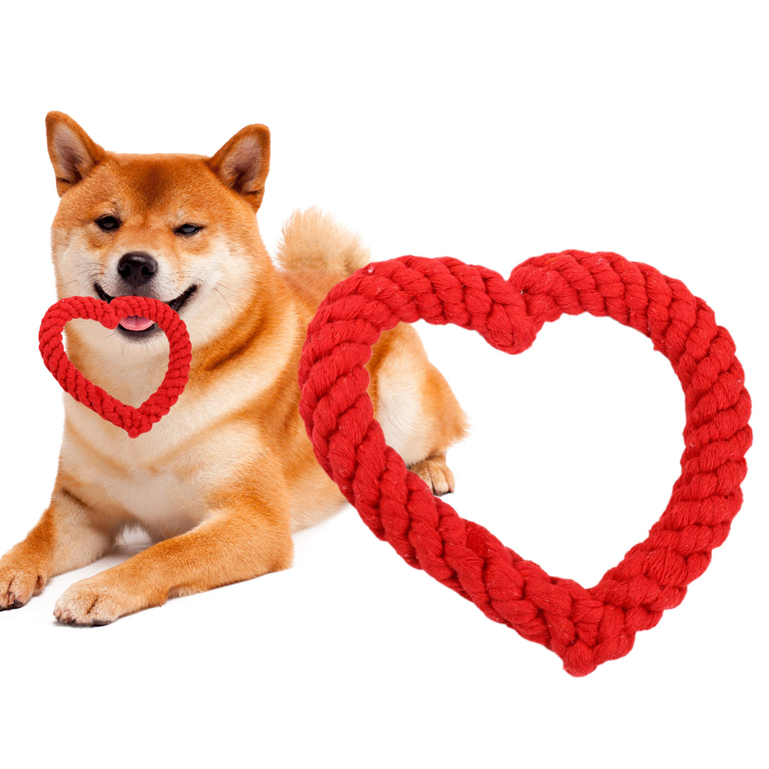 Dog Chew Toy Creative Heart Shaped Pet Chew Toy Bite-resistant Fun Cat Training Teething Toy Pet Supplies Image 4