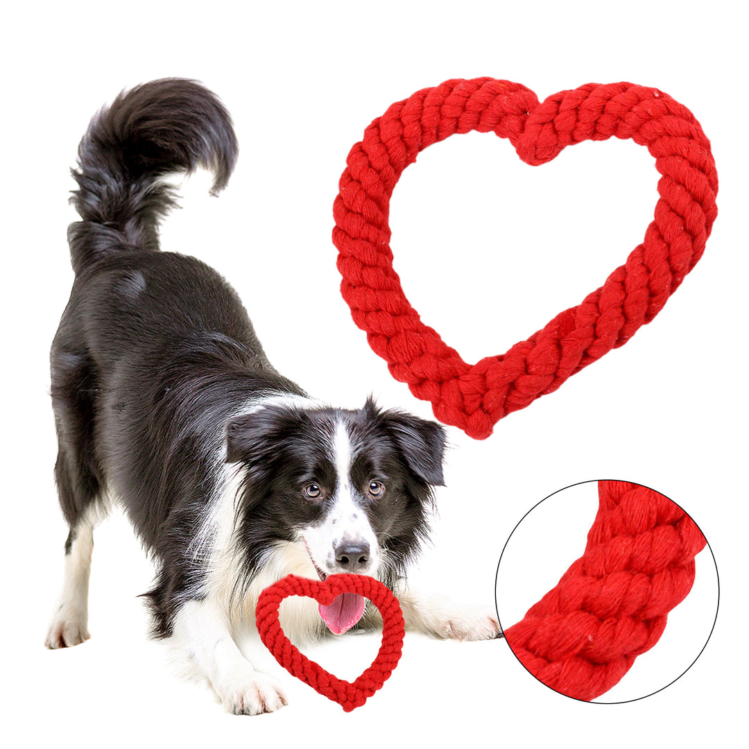 Dog Chew Toy Creative Heart Shaped Pet Chew Toy Bite-resistant Fun Cat Training Teething Toy Pet Supplies Image 4