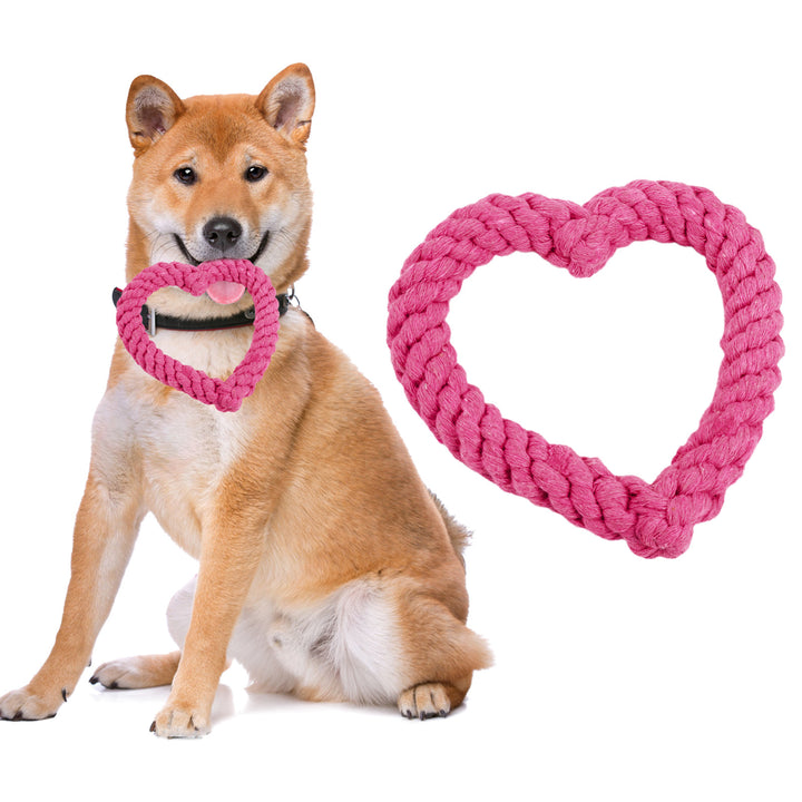 Dog Chew Toy Creative Heart Shaped Pet Chew Toy Bite-resistant Fun Cat Training Teething Toy Pet Supplies Image 6