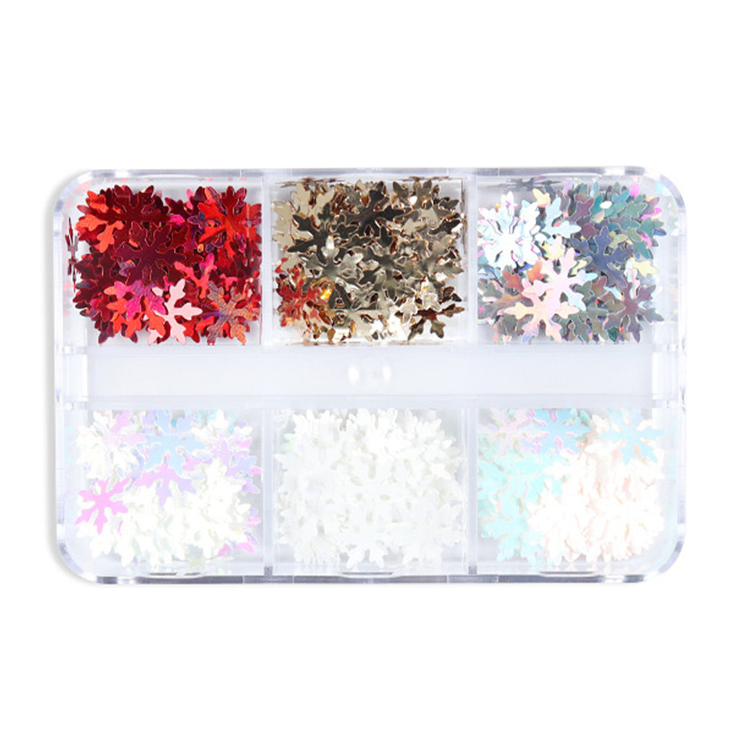 Sparkling Christmas Nail Sequins Six Grids Boxed Autumn Winter Nail Art Accessories for Phone Cases Clothes Image 3