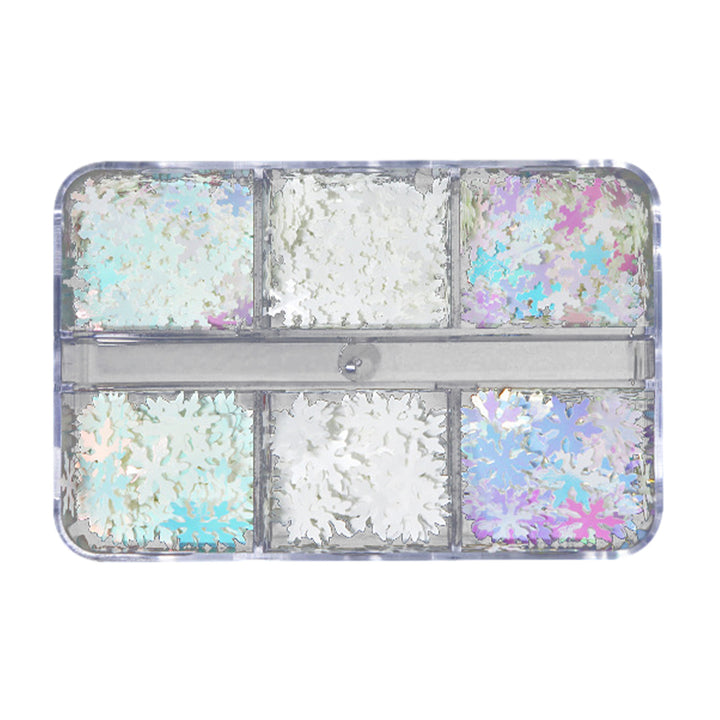 Sparkling Christmas Nail Sequins Six Grids Boxed Autumn Winter Nail Art Accessories for Phone Cases Clothes Image 4