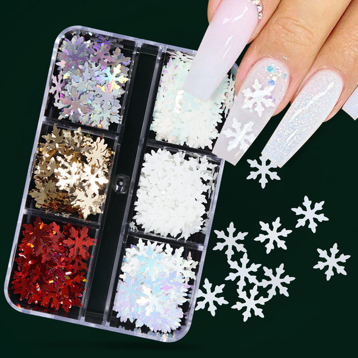 Sparkling Christmas Nail Sequins Six Grids Boxed Autumn Winter Nail Art Accessories for Phone Cases Clothes Image 4