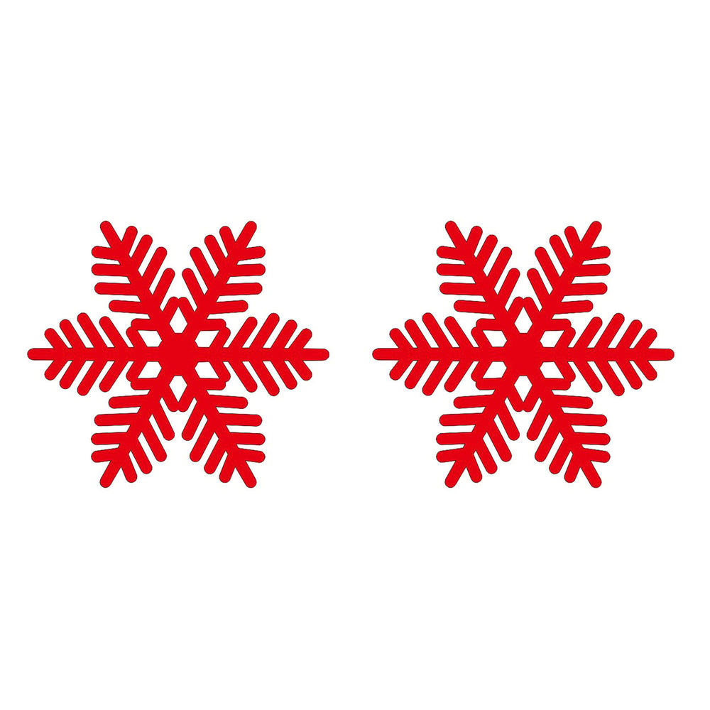 2Pcs Christmas Placemat Durable Reusable Snowflake Shaped Coaster for Festive Dining Table Decorations Image 2