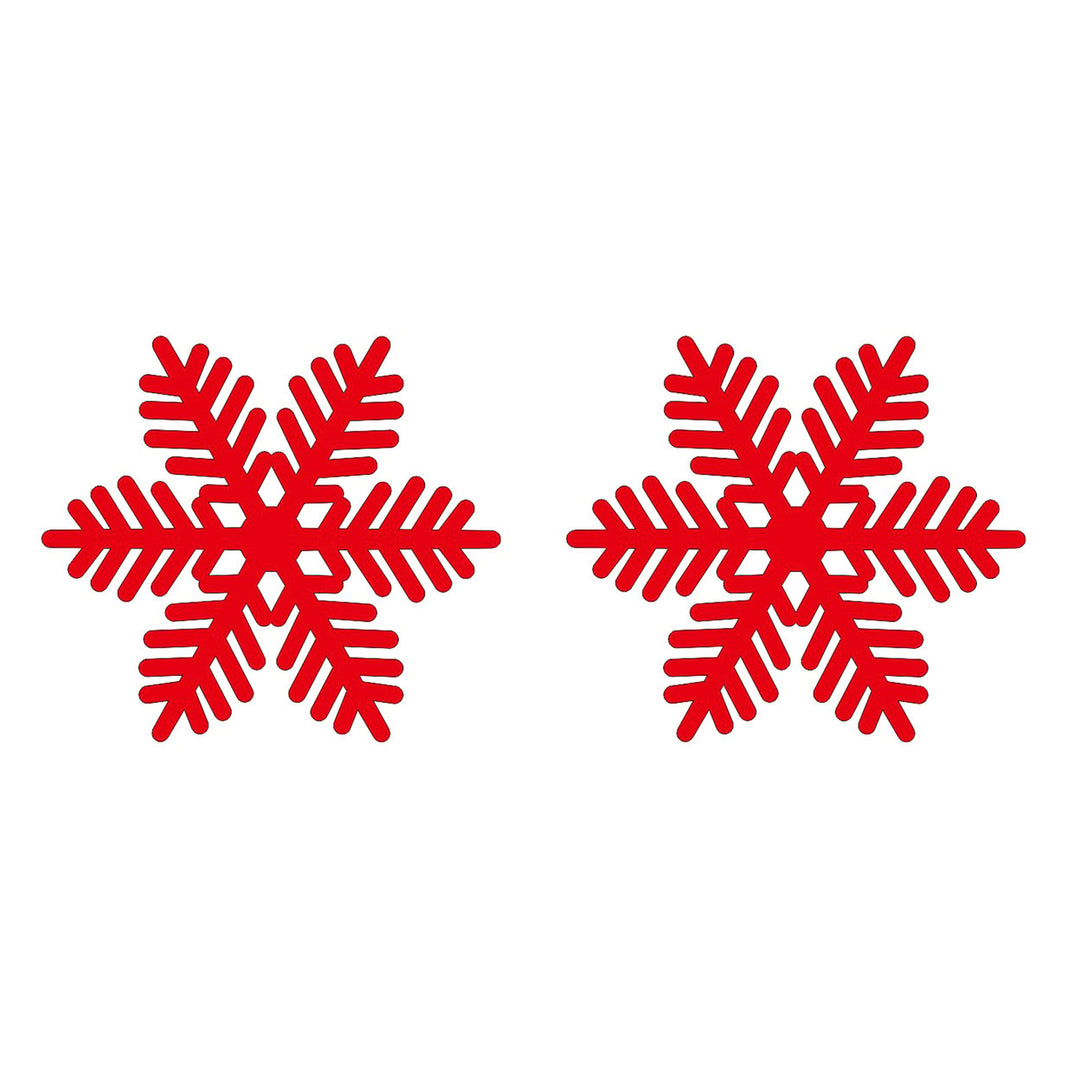 2Pcs Christmas Placemat Durable Reusable Snowflake Shaped Coaster for Festive Dining Table Decorations Image 2