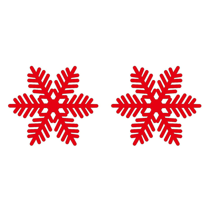 2Pcs Christmas Placemat Durable Reusable Snowflake Shaped Coaster for Festive Dining Table Decorations Image 2