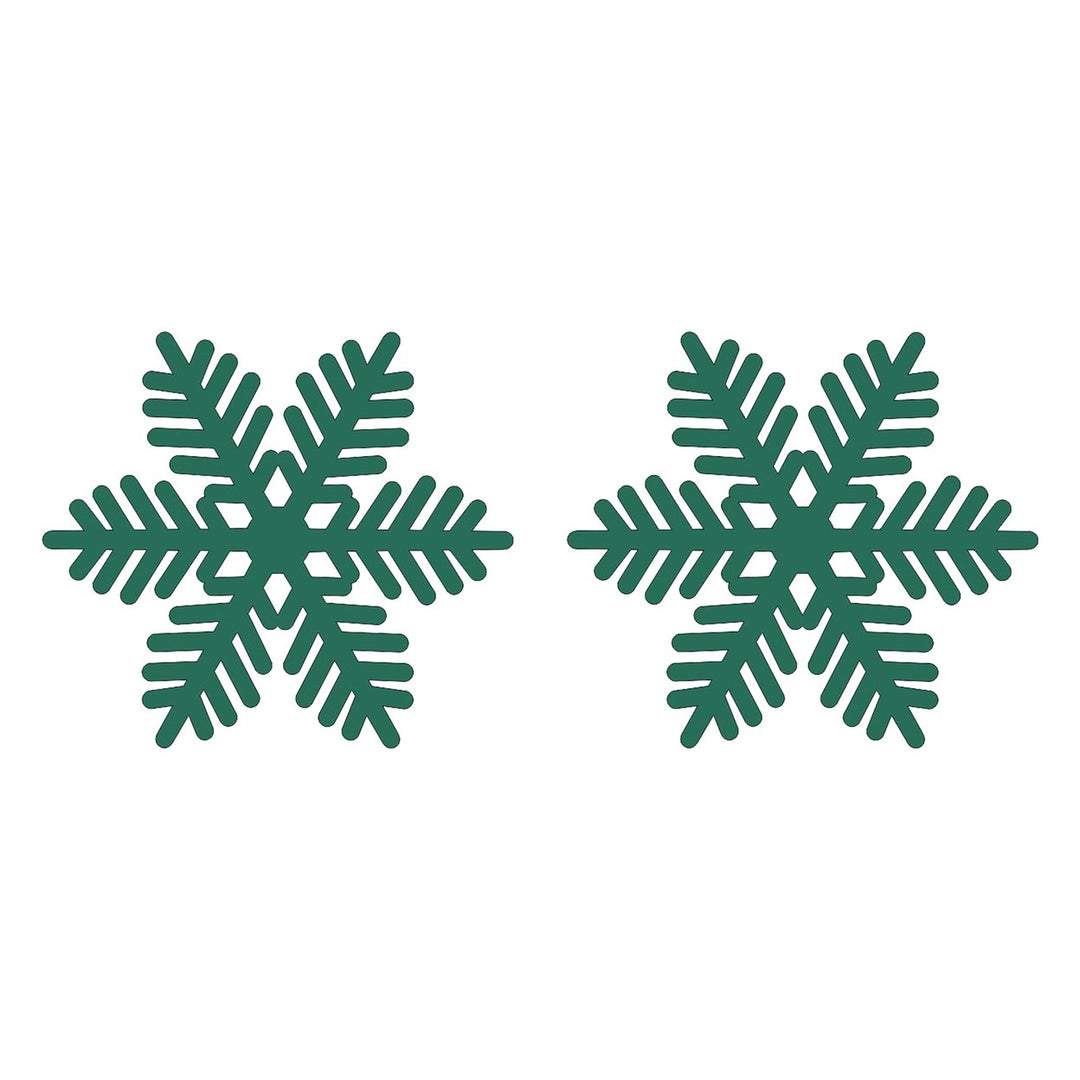 2Pcs Christmas Placemat Durable Reusable Snowflake Shaped Coaster for Festive Dining Table Decorations Image 3