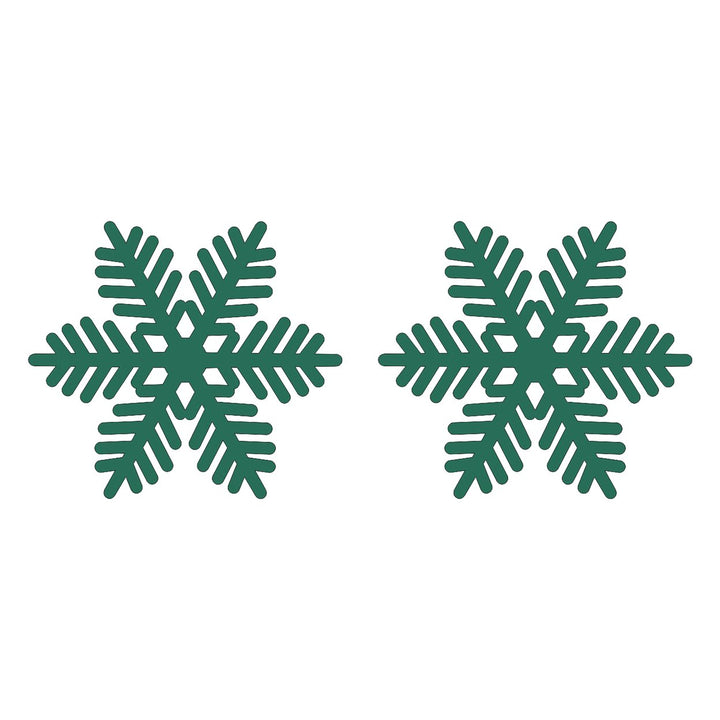 2Pcs Christmas Placemat Durable Reusable Snowflake Shaped Coaster for Festive Dining Table Decorations Image 3