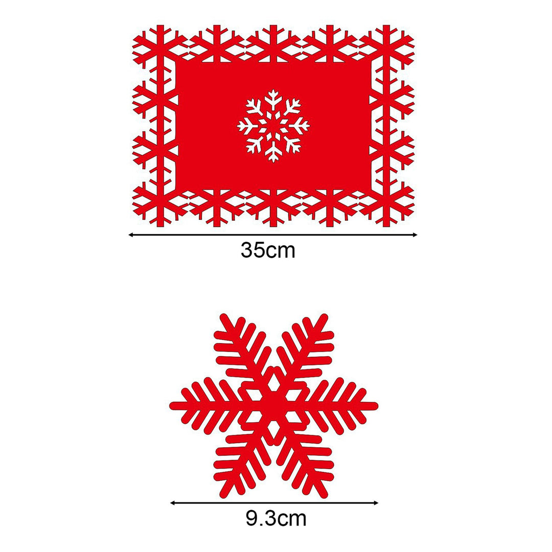 2Pcs Christmas Placemat Durable Reusable Snowflake Shaped Coaster for Festive Dining Table Decorations Image 10