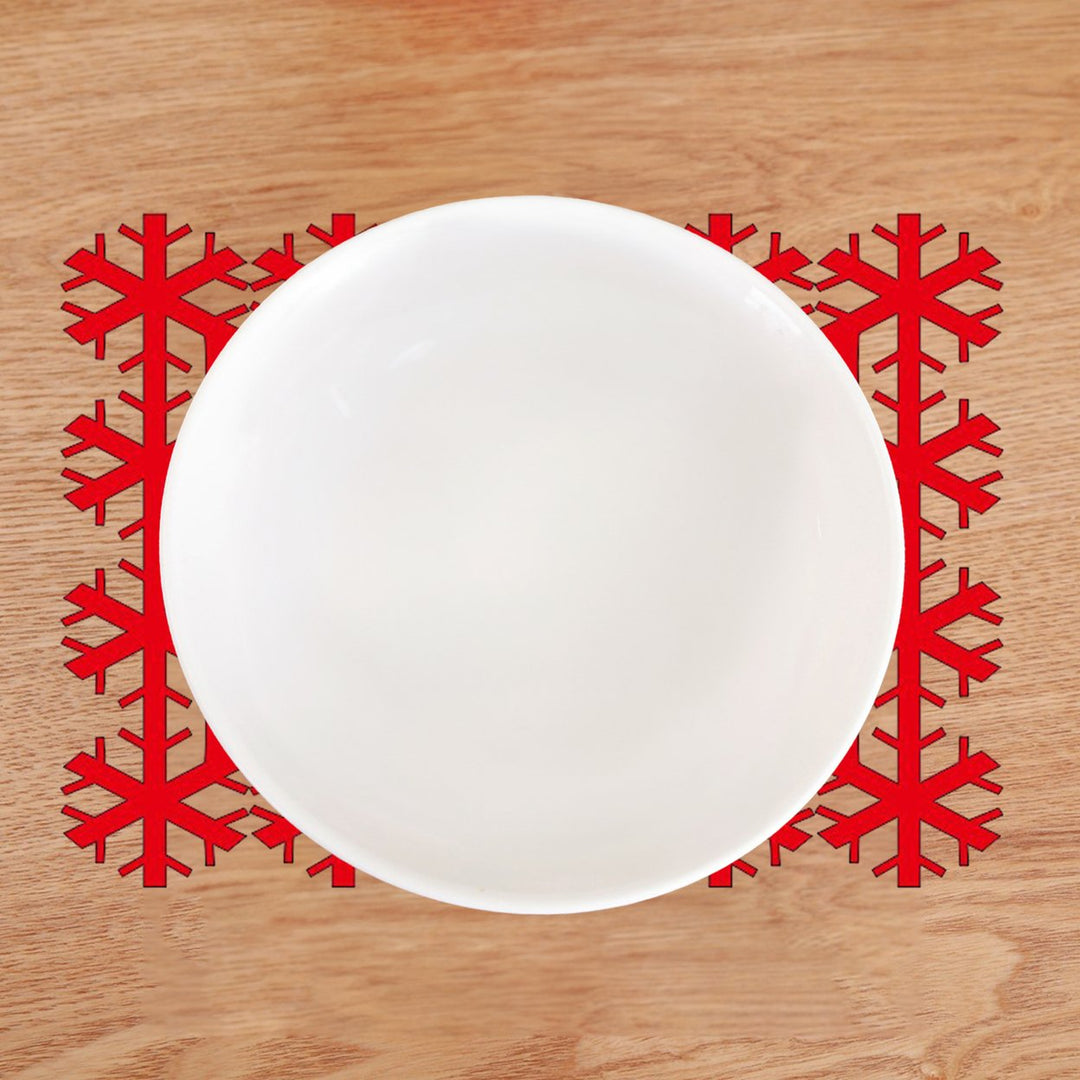 2Pcs Christmas Placemat Durable Reusable Snowflake Shaped Coaster for Festive Dining Table Decorations Image 12