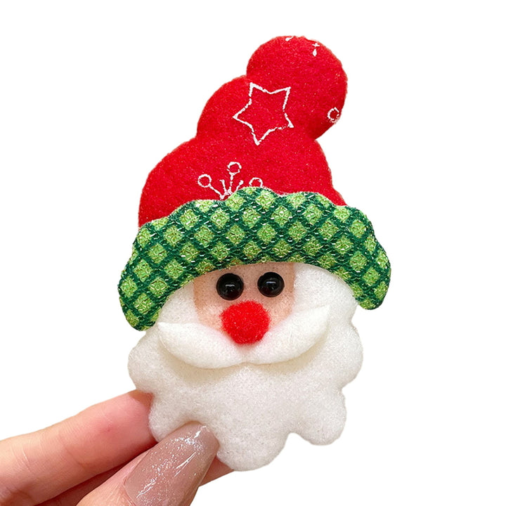 Cute Glitter Year Christmas Brooch Snowman Santa Claus Christmas Tree Star Shape Pin Clothing Scarf Badge Outfit Image 3