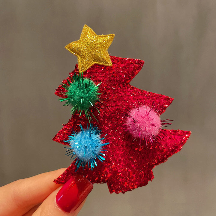 Cute Glitter Year Christmas Brooch Snowman Santa Claus Christmas Tree Star Shape Pin Clothing Scarf Badge Outfit Image 6